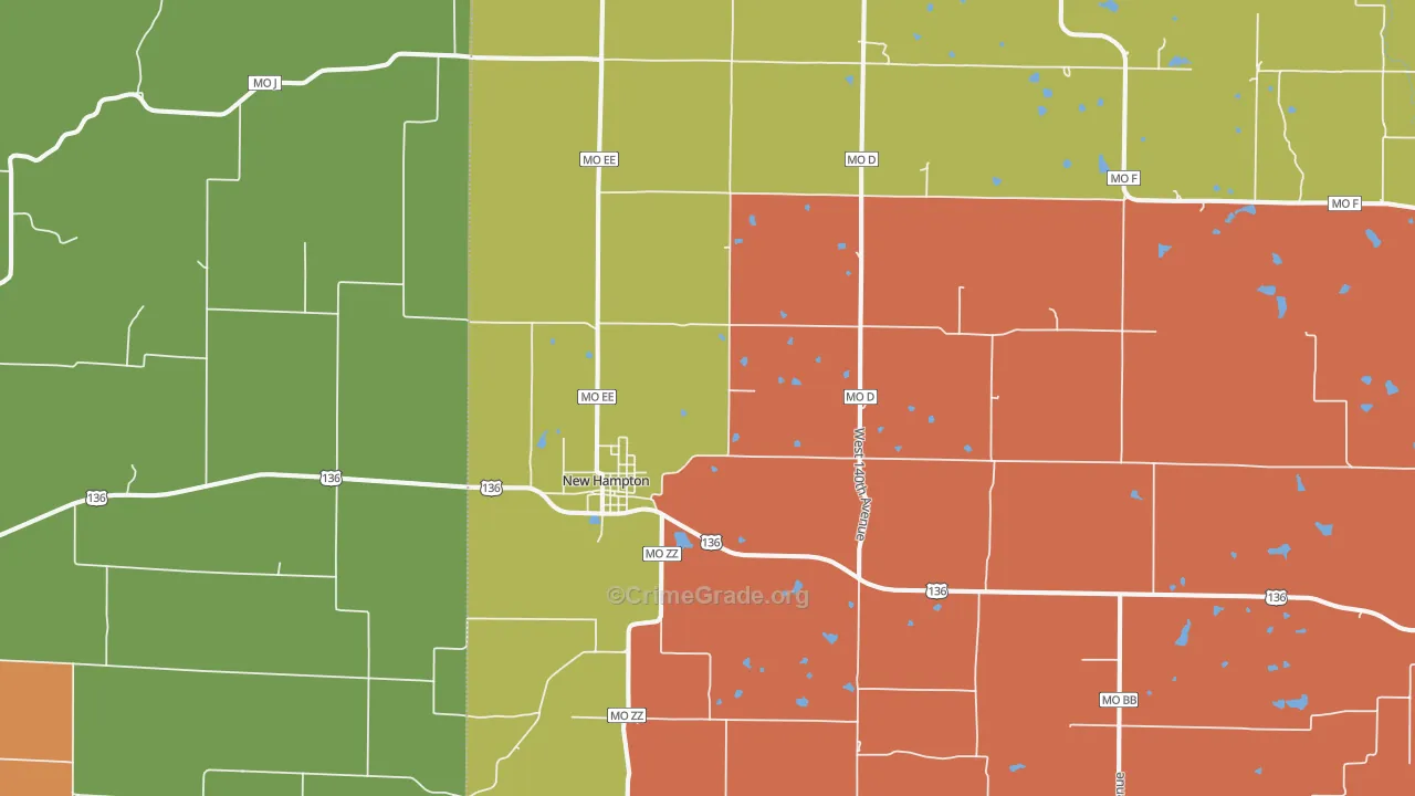 New Hampton, MO Map of Assault Rates