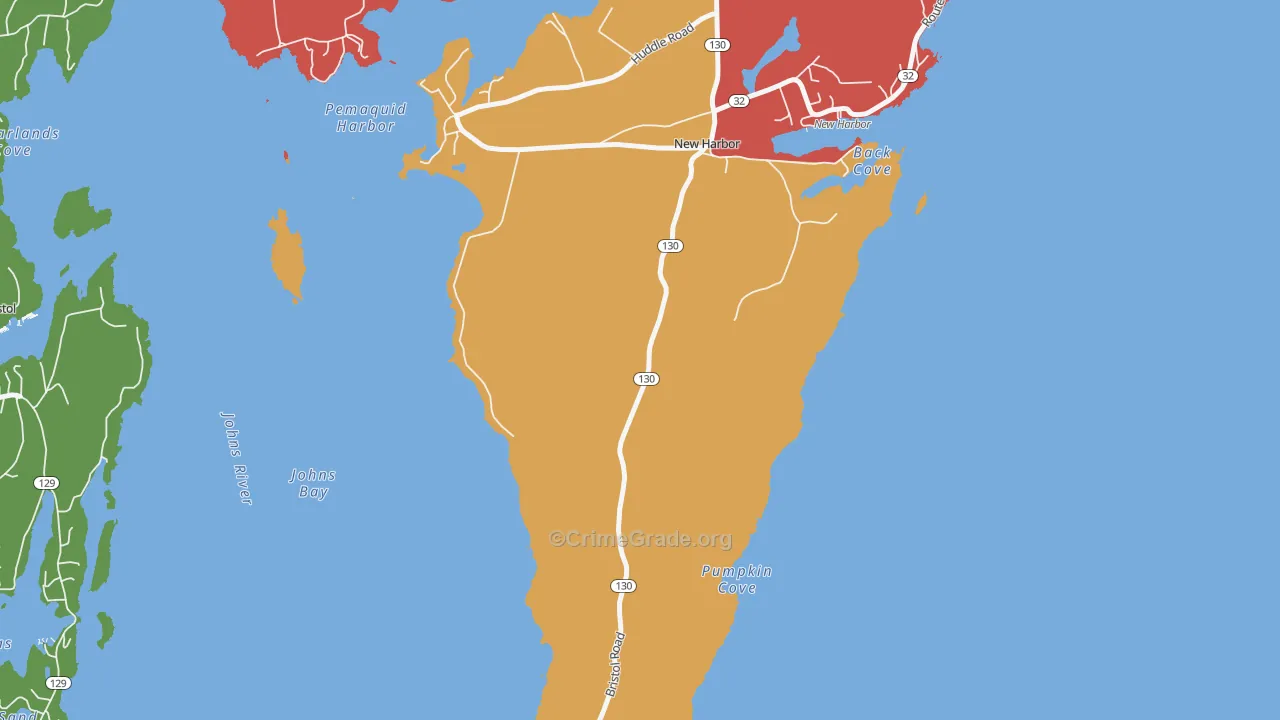 New Harbor, ME Map of Assault Rates