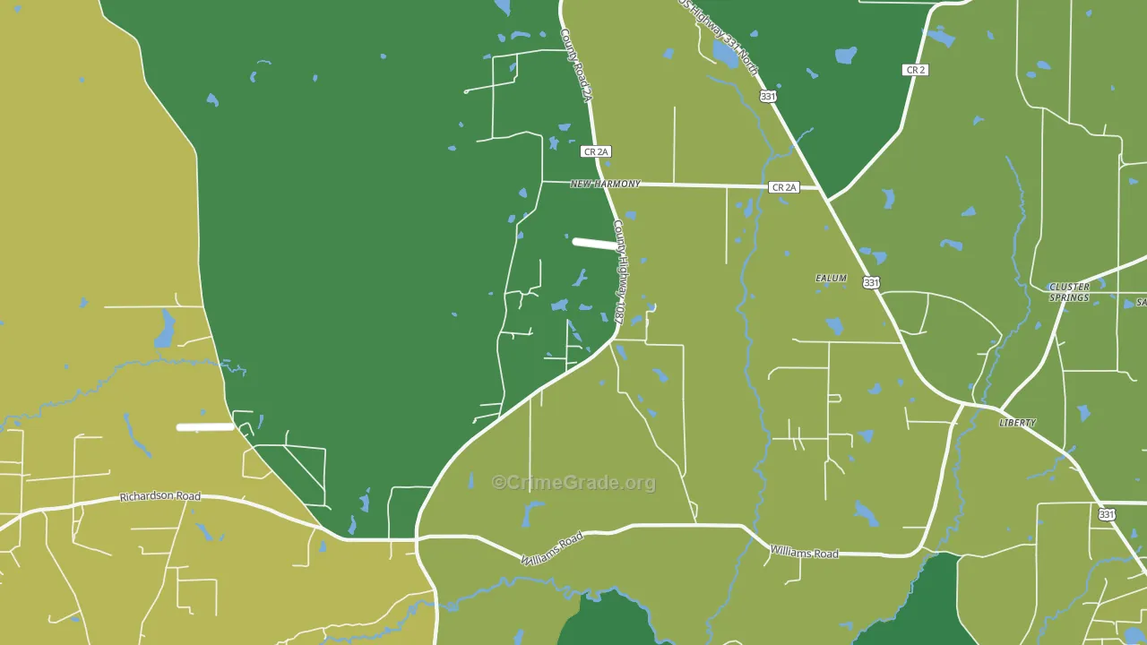 New Harmony, FL Map of Assault Rates