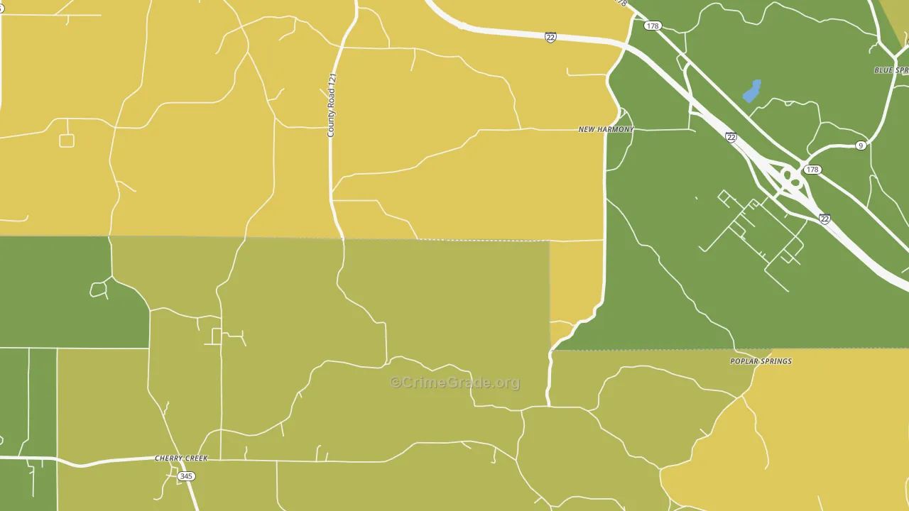 New Harmony, MS Map of Assault Rates