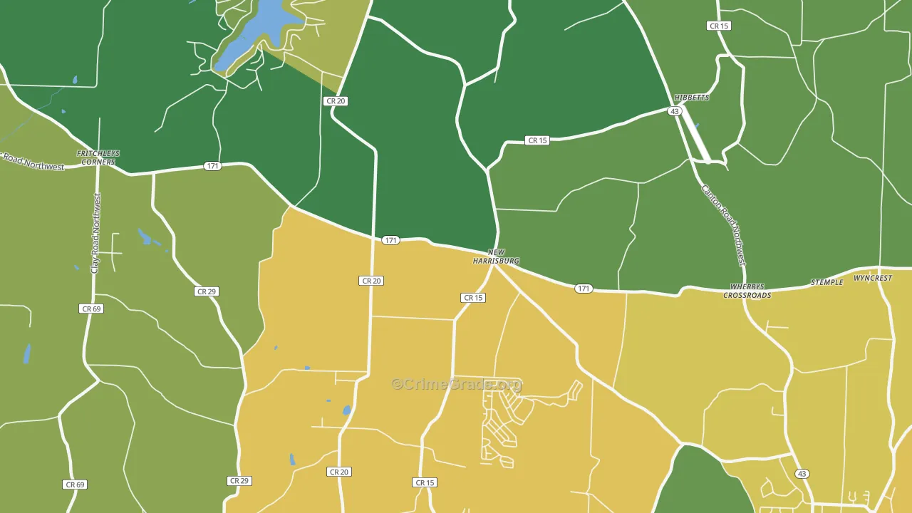 New Harrisburg, OH Map of Assault Rates