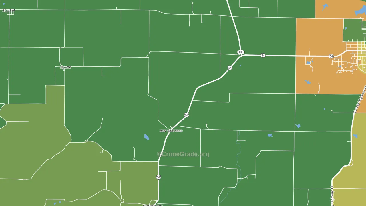 New Hartford, IL Map of Assault Rates