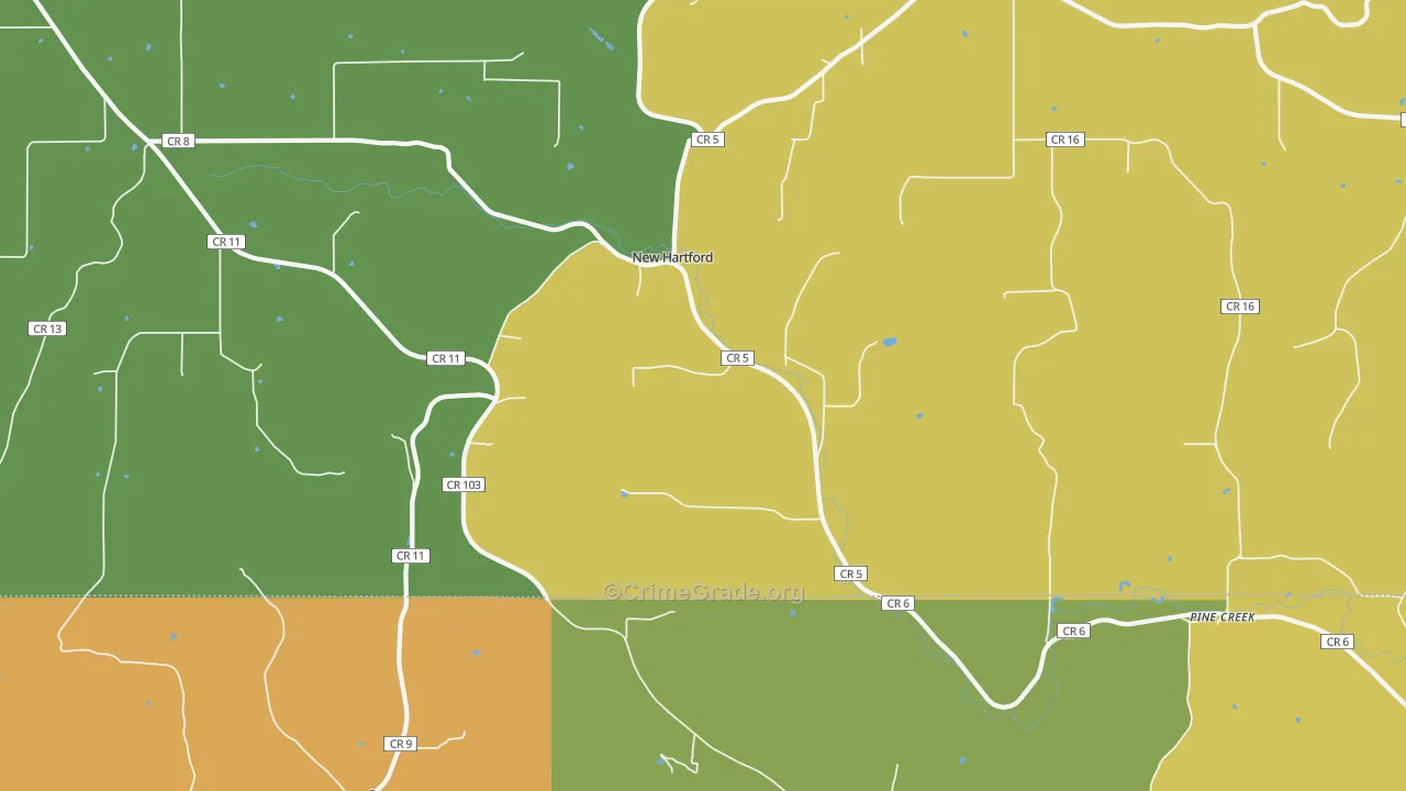 New Hartford, MN Map of Assault Rates