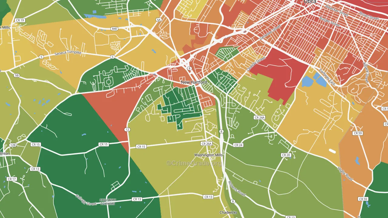 New Hartford, NY Map of Assault Rates