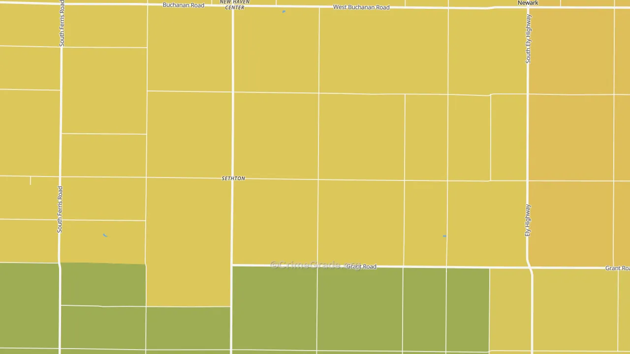 New Haven Center, MI Map of Assault Rates
