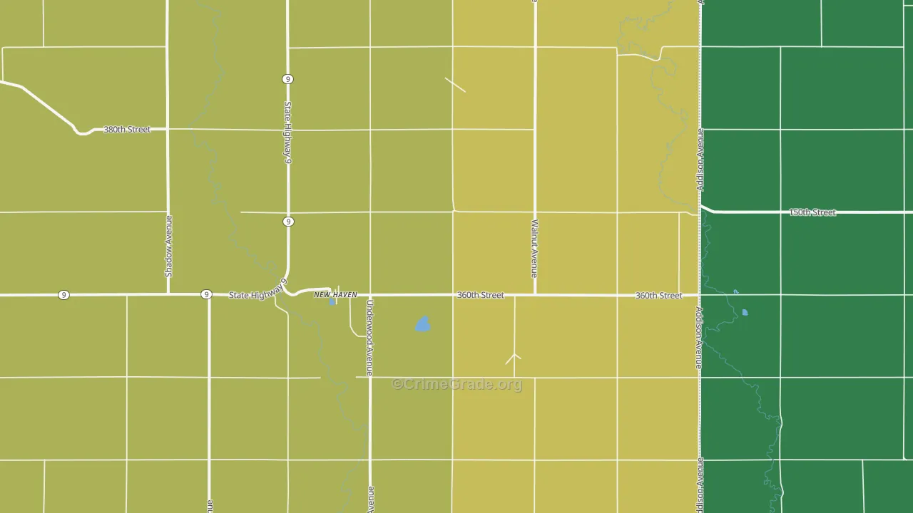 New Haven, IA Map of Assault Rates
