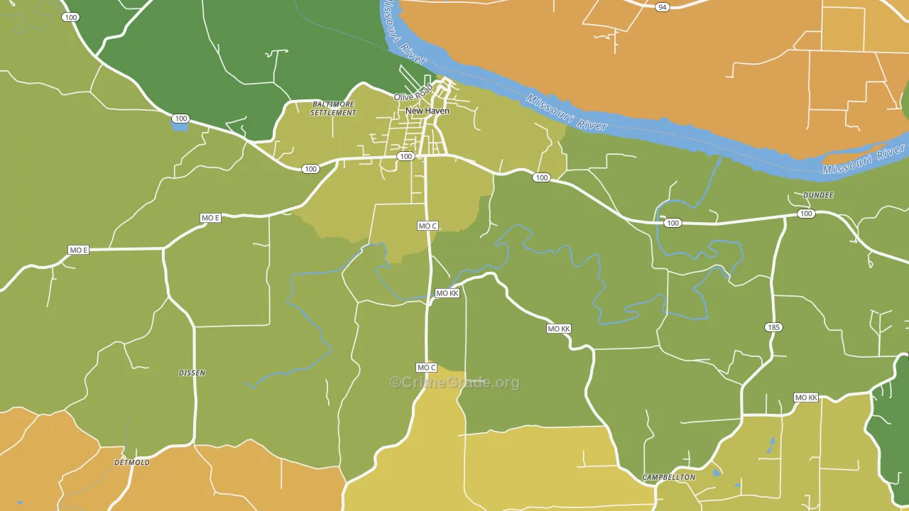 New Haven, MO Map of Assault Rates