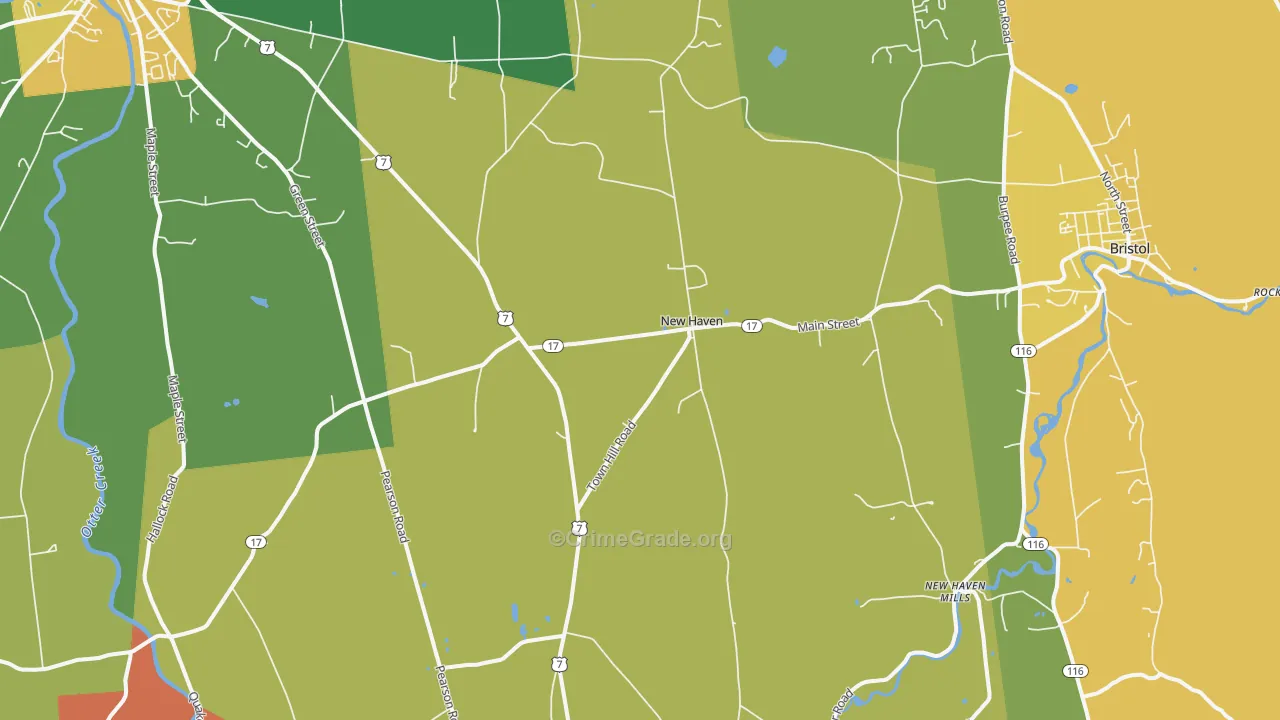 New Haven, VT Map of Assault Rates