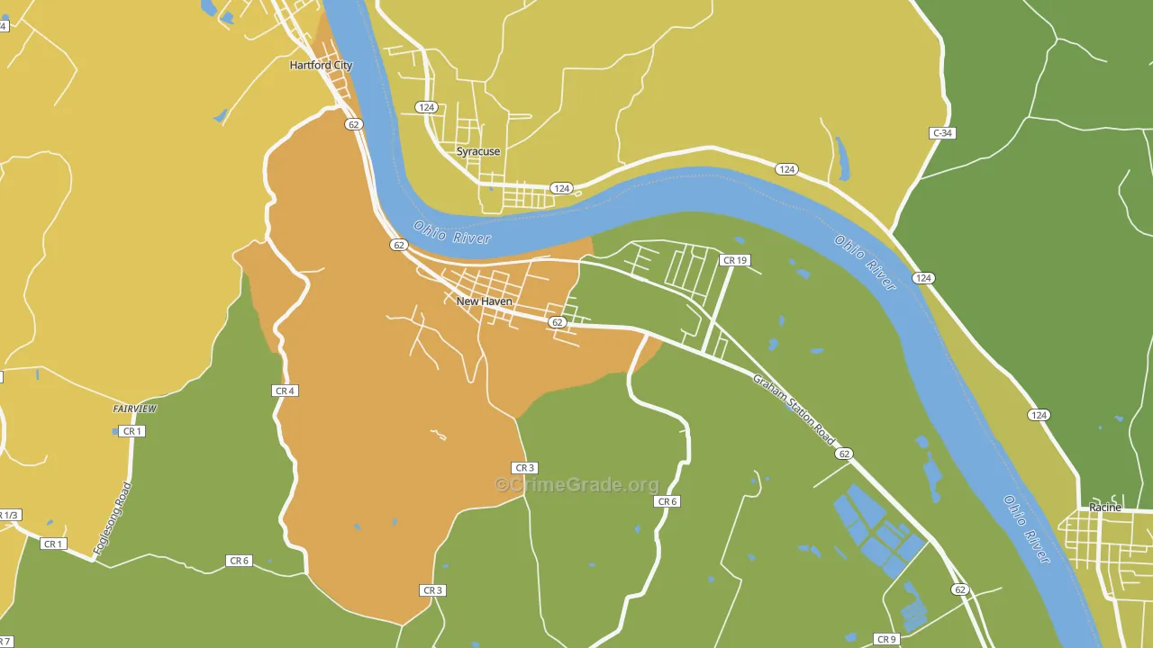 New Haven, WV Map of Assault Rates