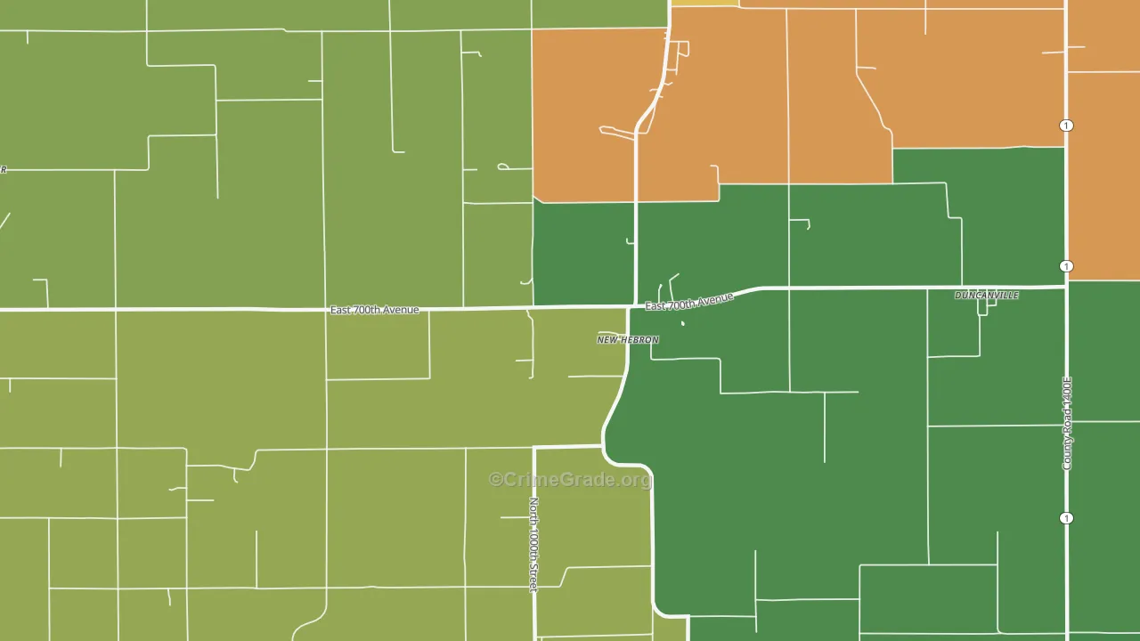 New Hebron, IL Map of Assault Rates