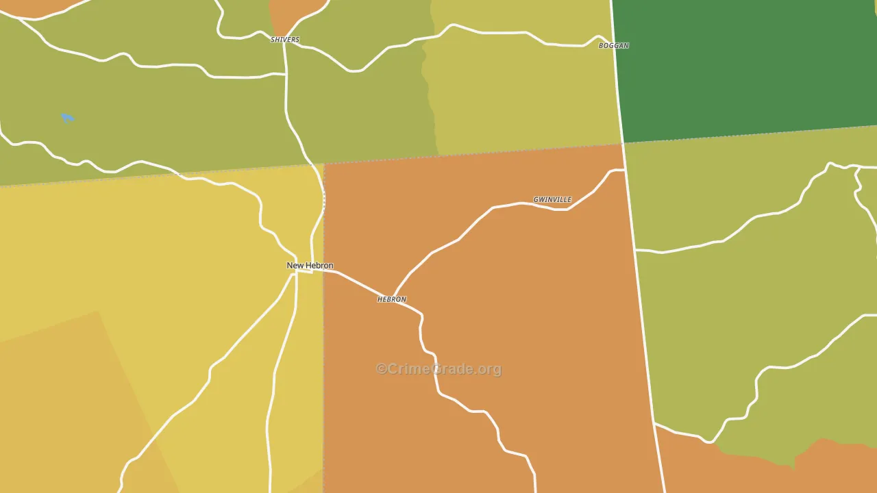 New Hebron, MS Map of Assault Rates