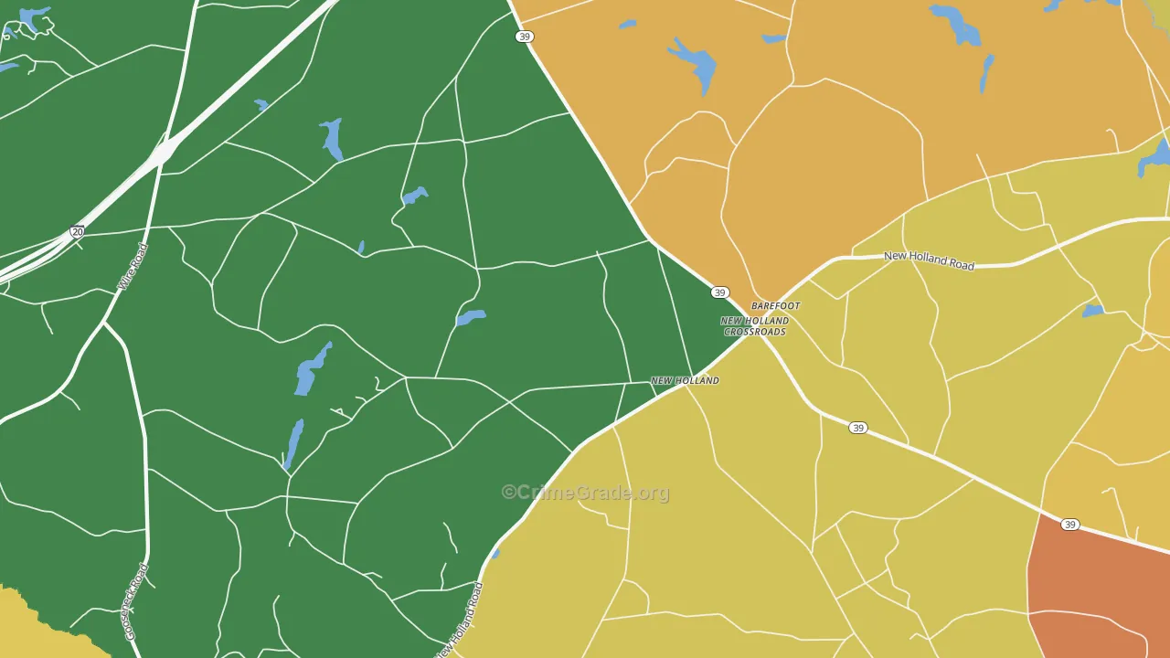 New Holland Crossroads, SC Map of Assault Rates