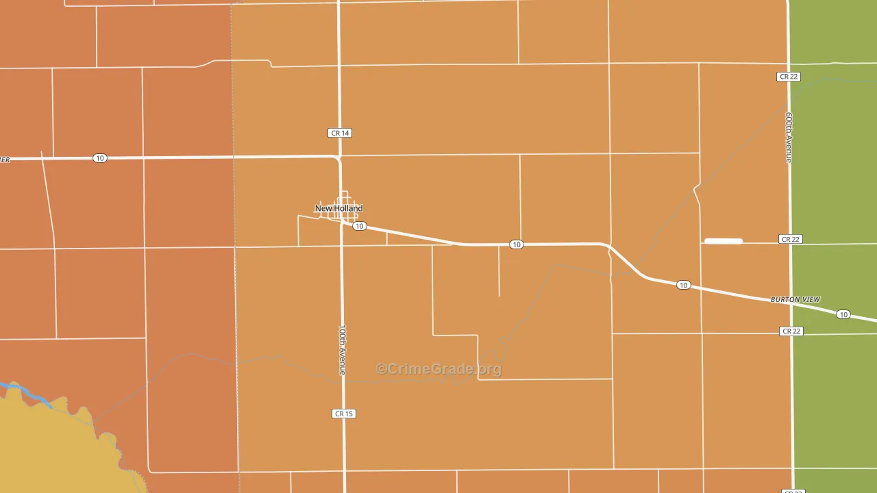 New Holland, IL Map of Assault Rates