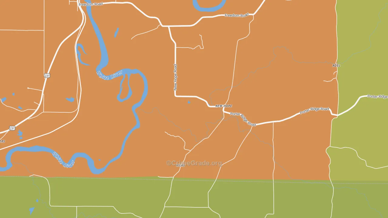 New Hope, IN Map of Assault Rates
