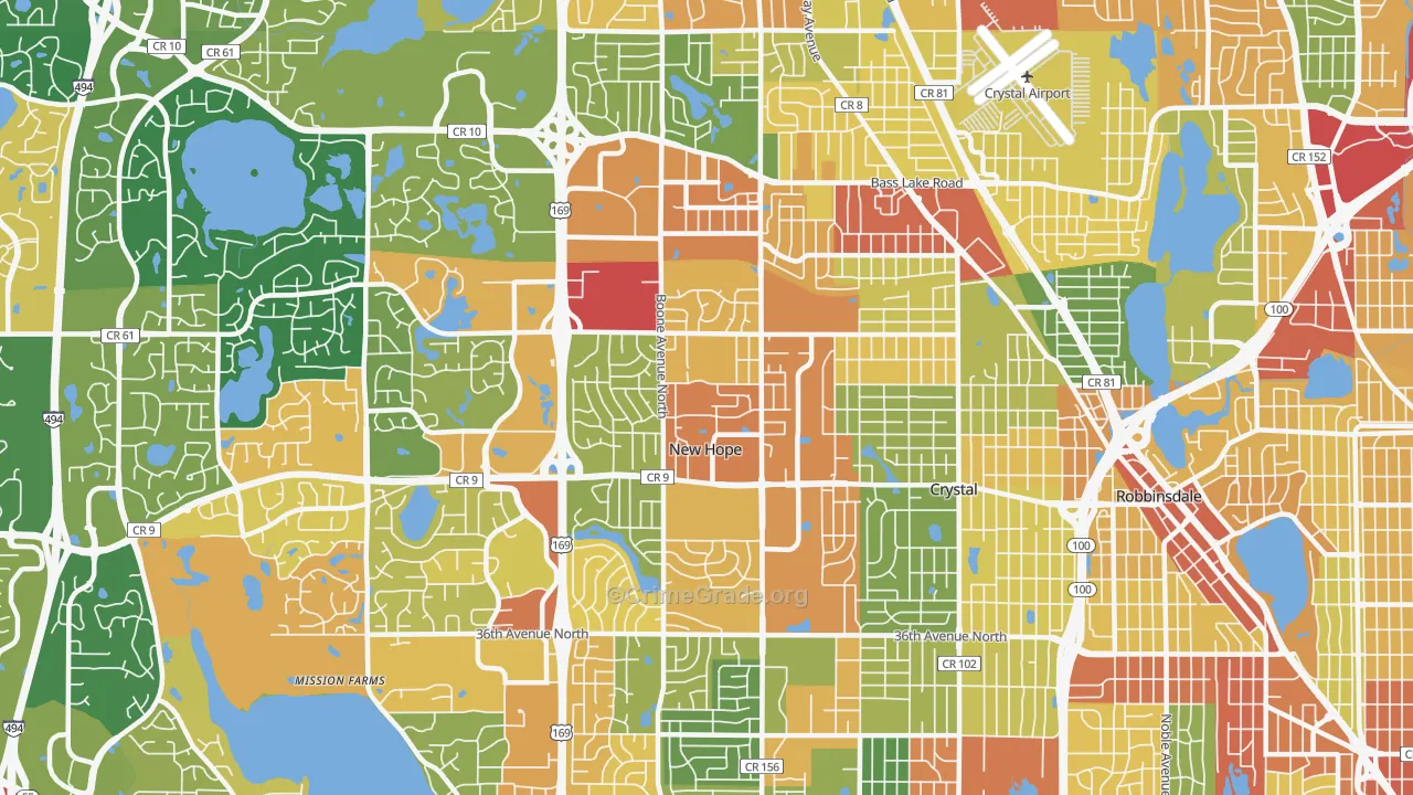 New Hope, MN Map of Assault Rates