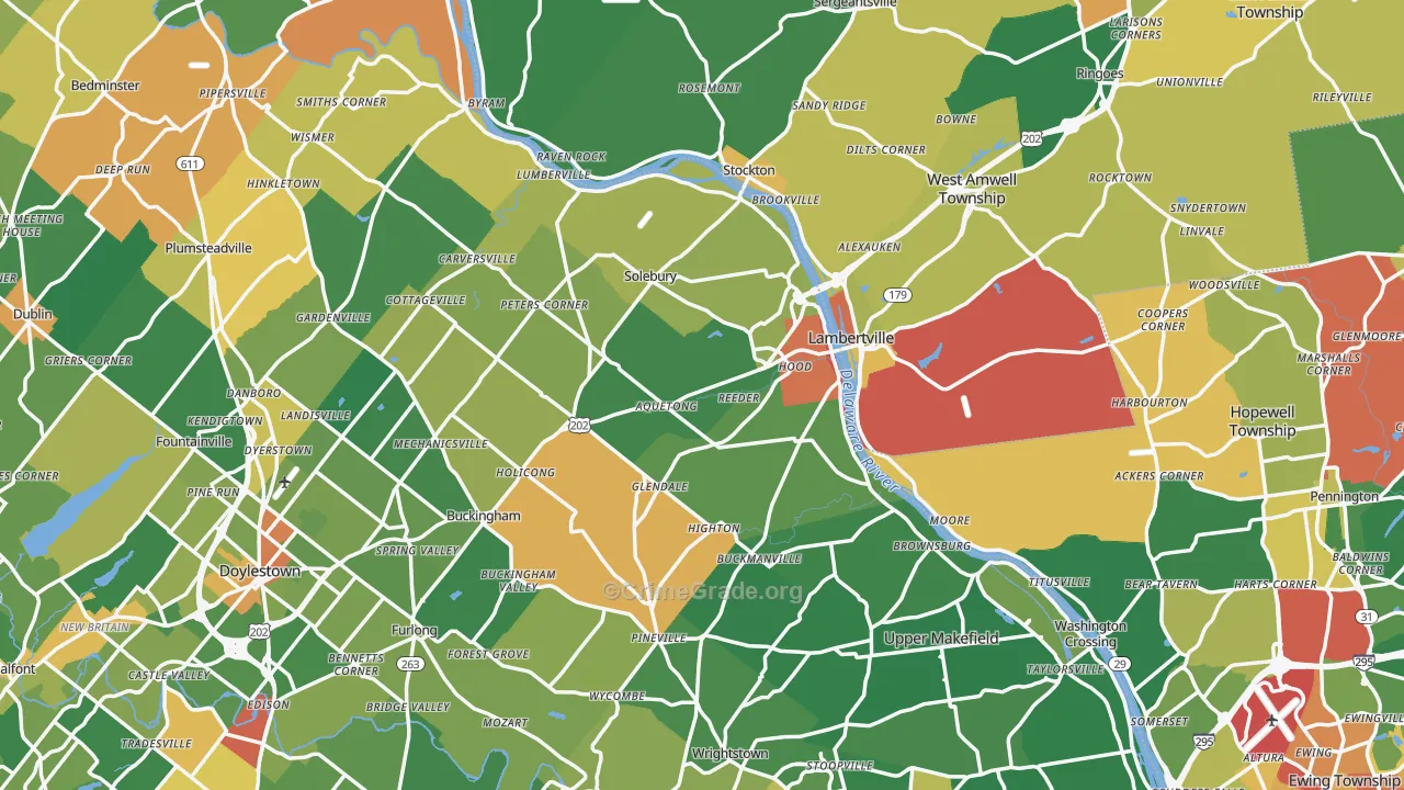 New Hope, PA Map of Assault Rates