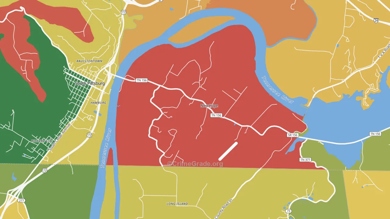 New Hope, TN Map of Assault Rates