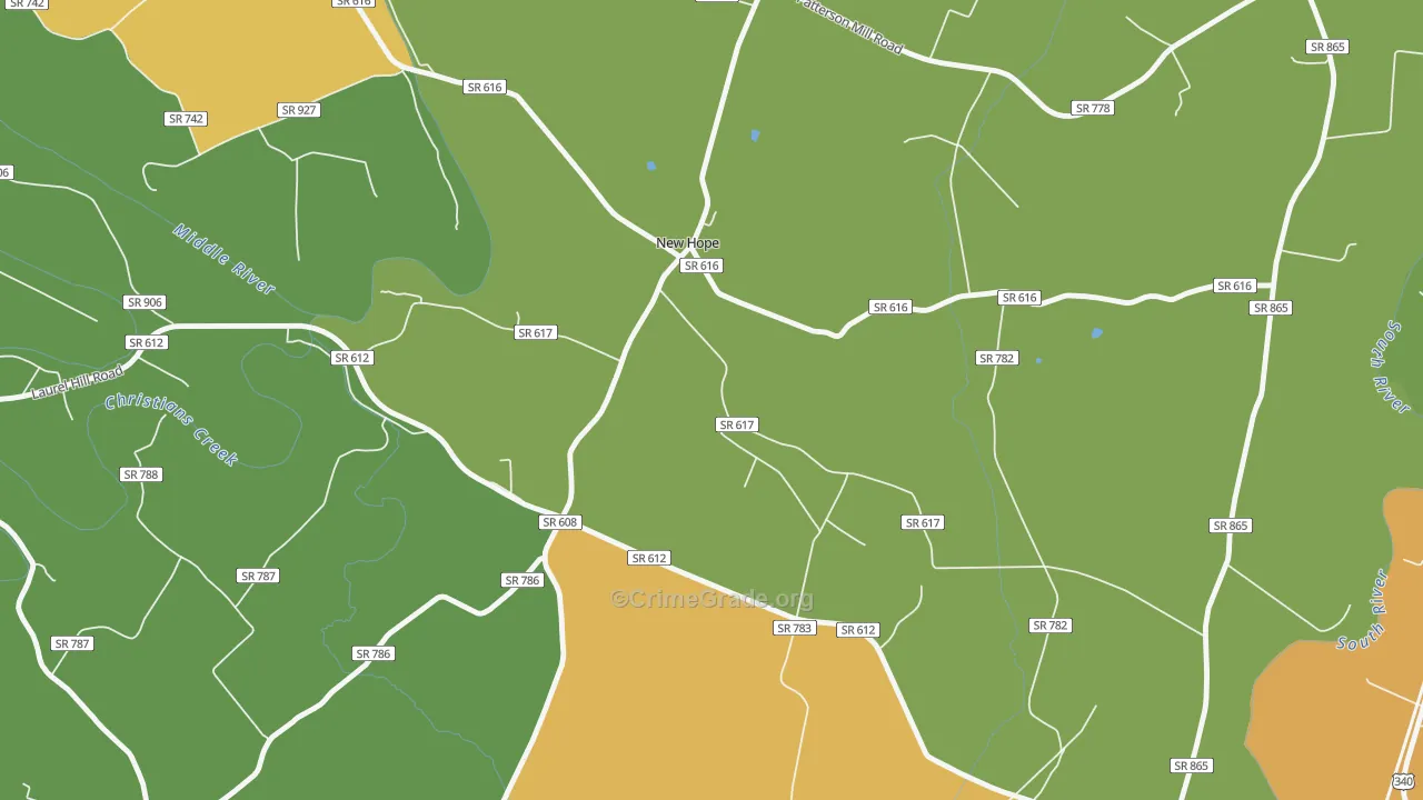 New Hope, VA Map of Assault Rates