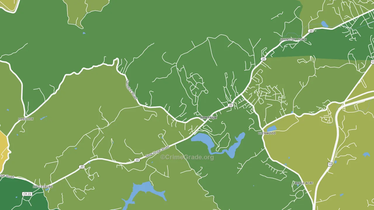 New Hope, WV Map of Assault Rates