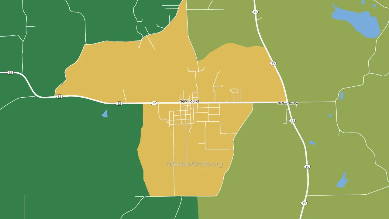 New Houlka, MS Map of Assault Rates