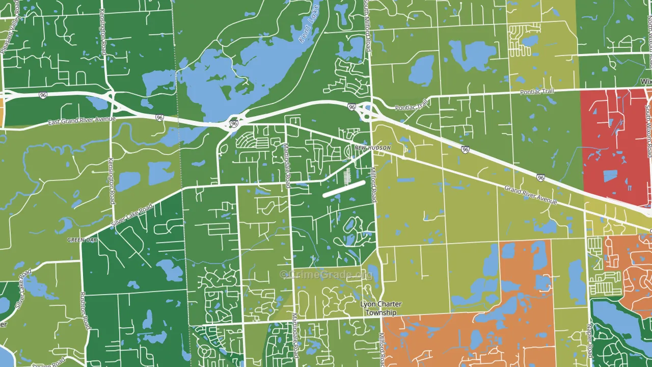 New Hudson, MI Map of Assault Rates