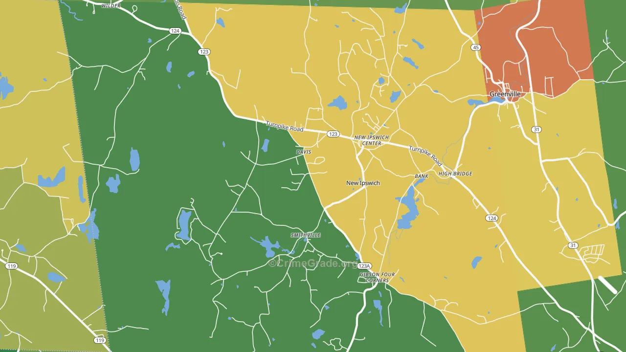 New Ipswich, NH Map of Assault Rates