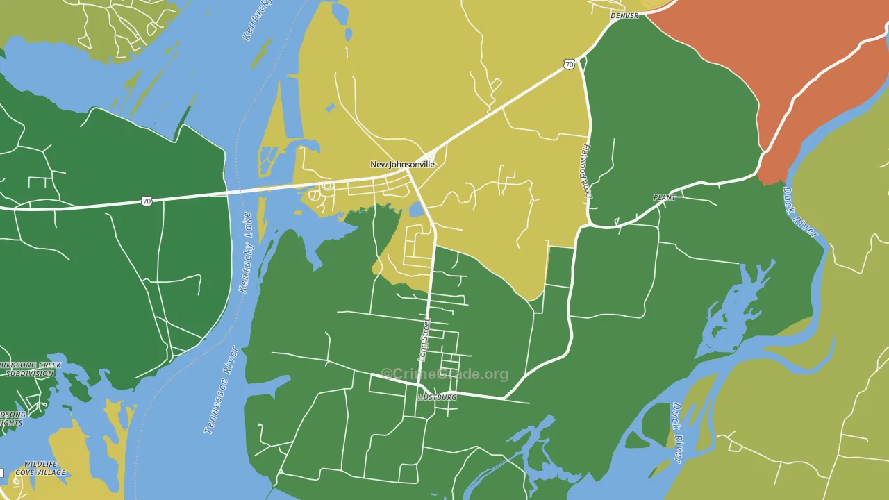 New Johnsonville, TN Map of Assault Rates