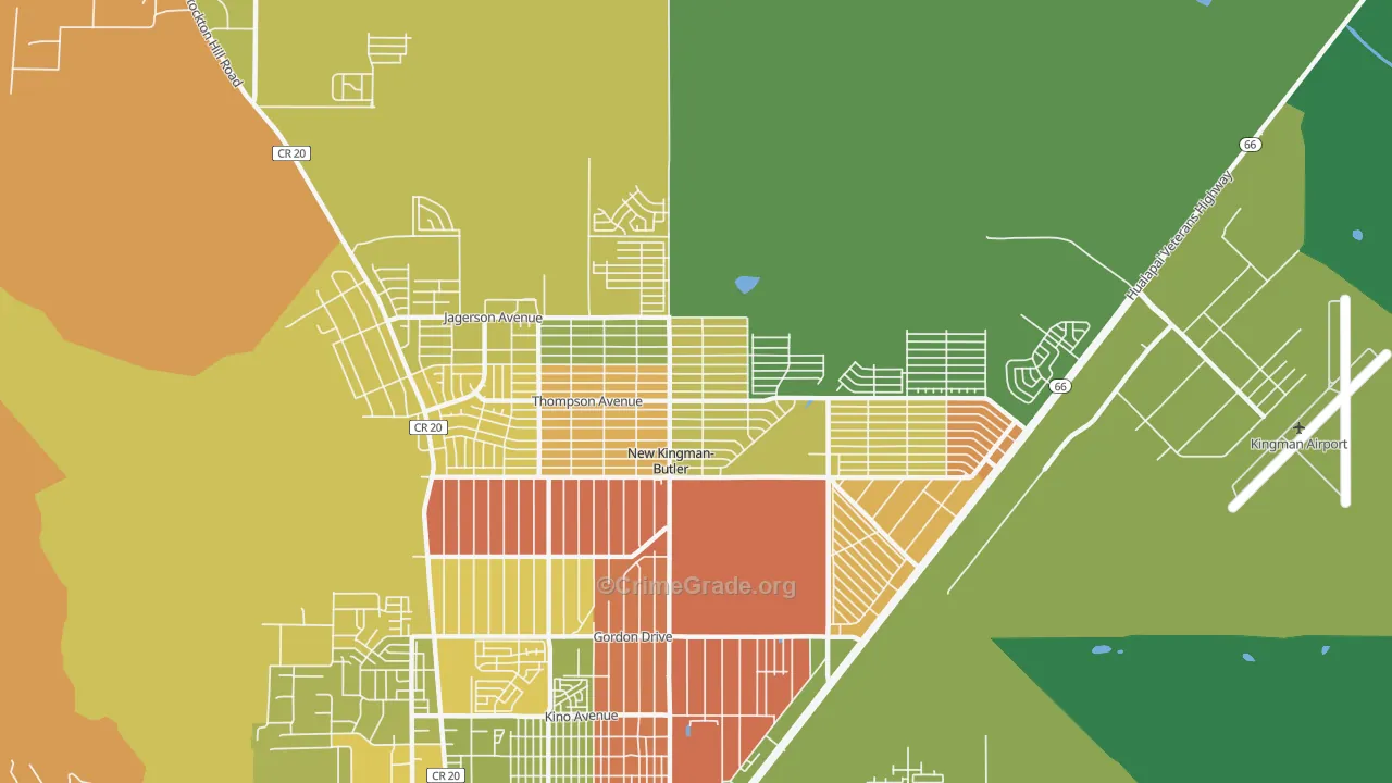 New Kingman-Butler, AZ Map of Assault Rates
