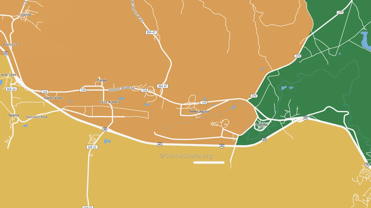 New Laguna, NM Map of Assault Rates