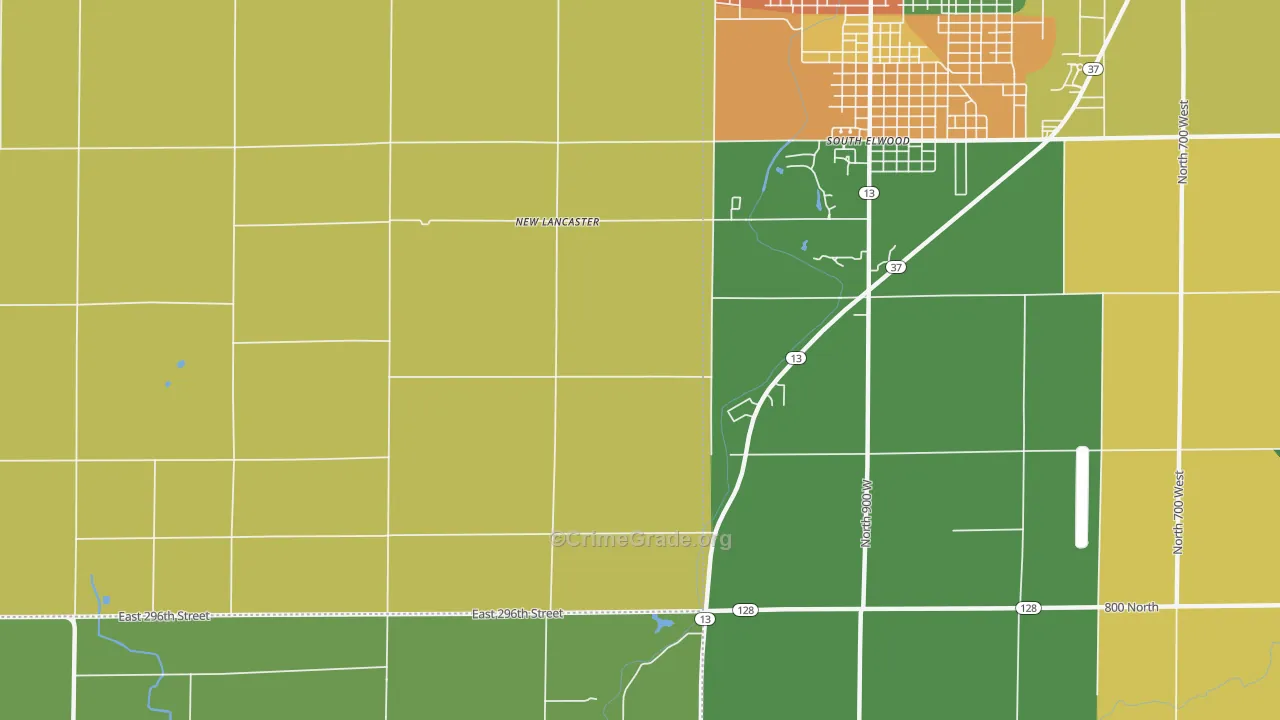 New Lancaster, IN Map of Assault Rates