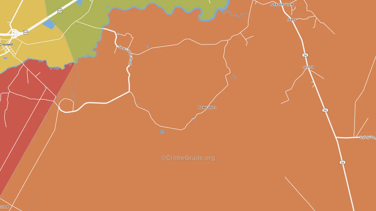 New Lands, NC Map of Assault Rates