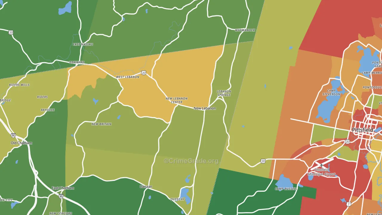 New Lebanon, NY Map of Assault Rates