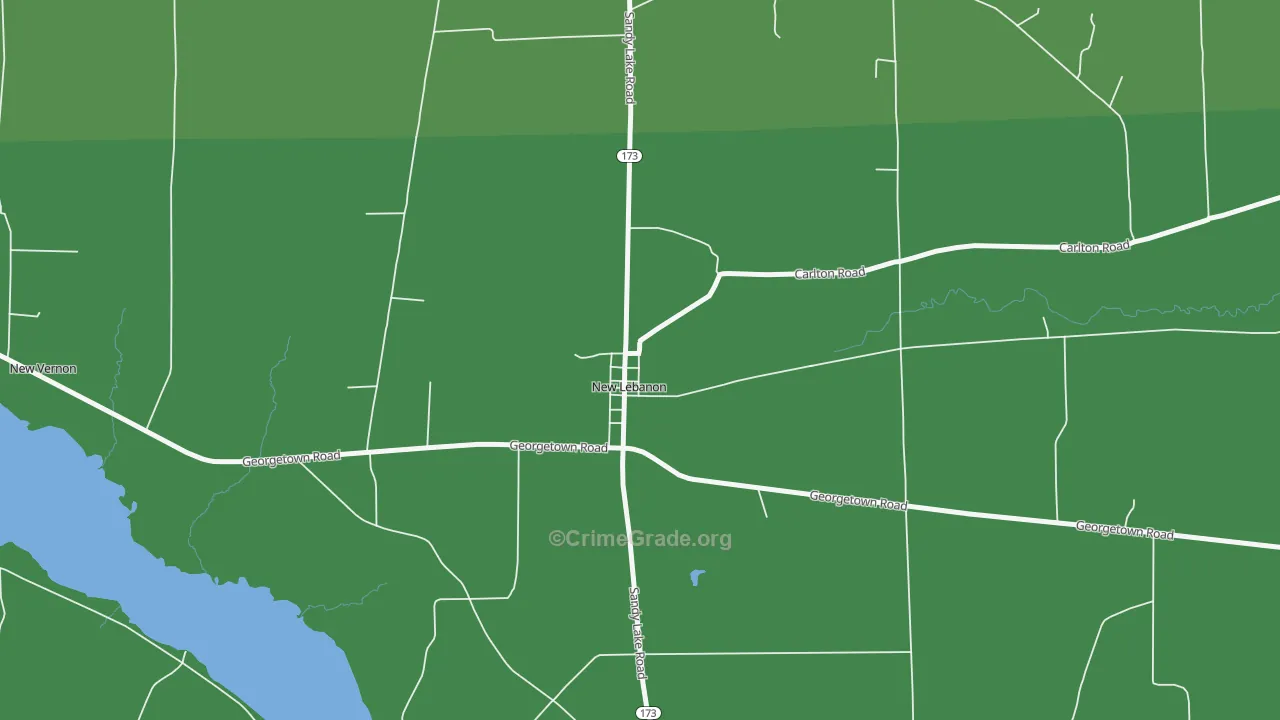 New Lebanon, PA Map of Assault Rates
