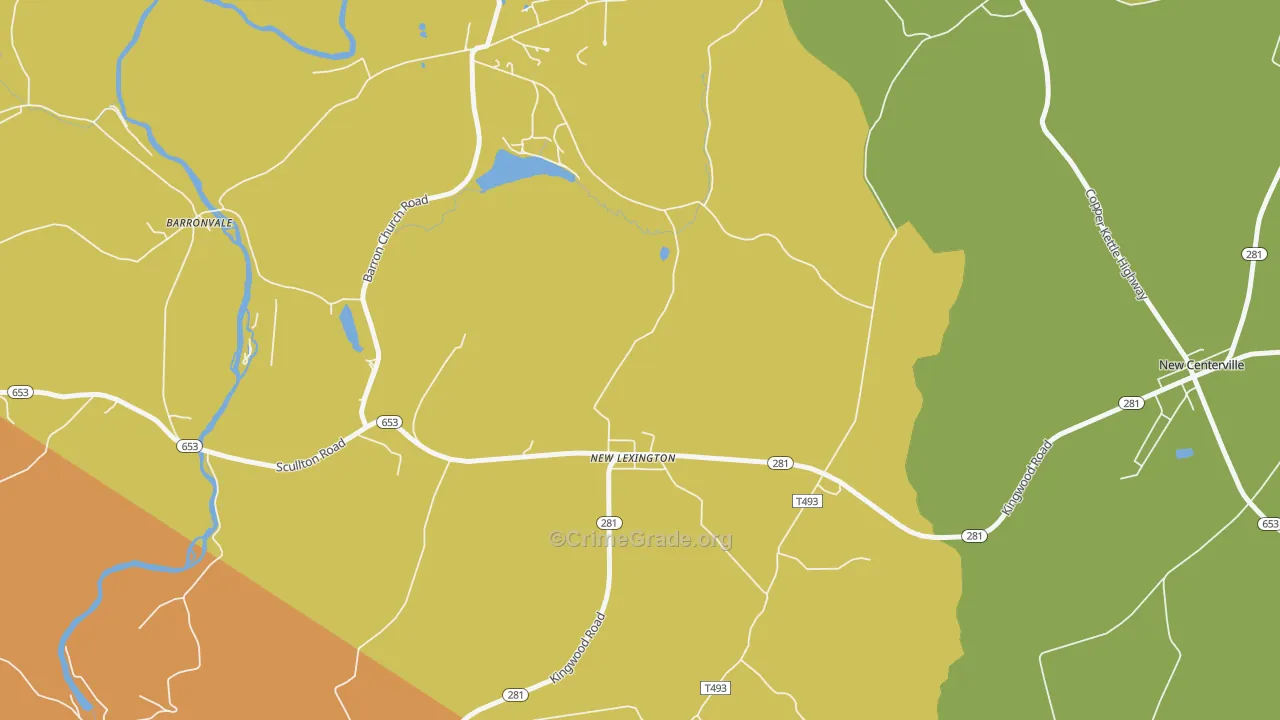 New Lexington, PA Map of Assault Rates