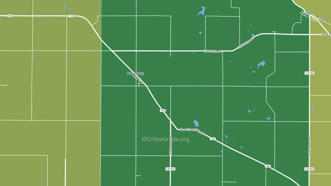 New Liberty, IA Map of Assault Rates