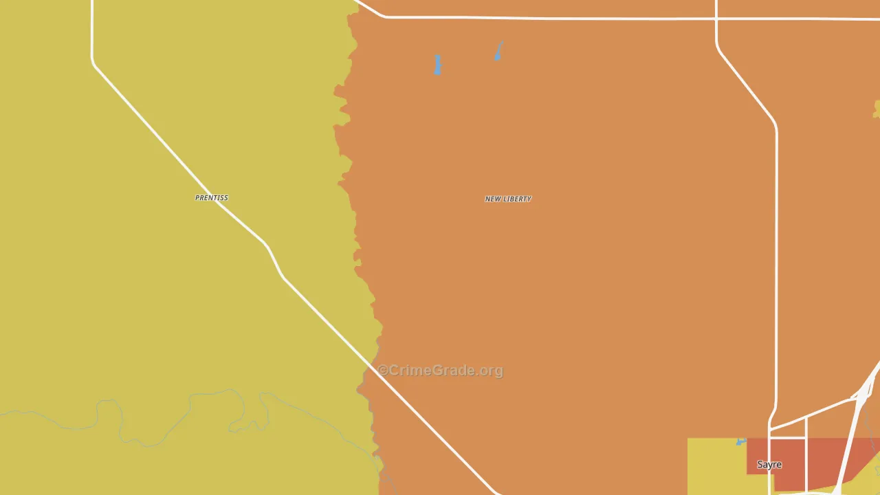 New Liberty, OK Map of Assault Rates