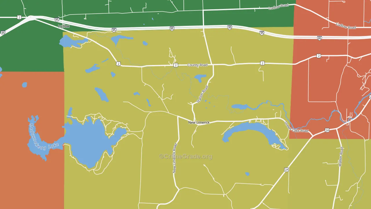 New Limerick, ME Map of Assault Rates