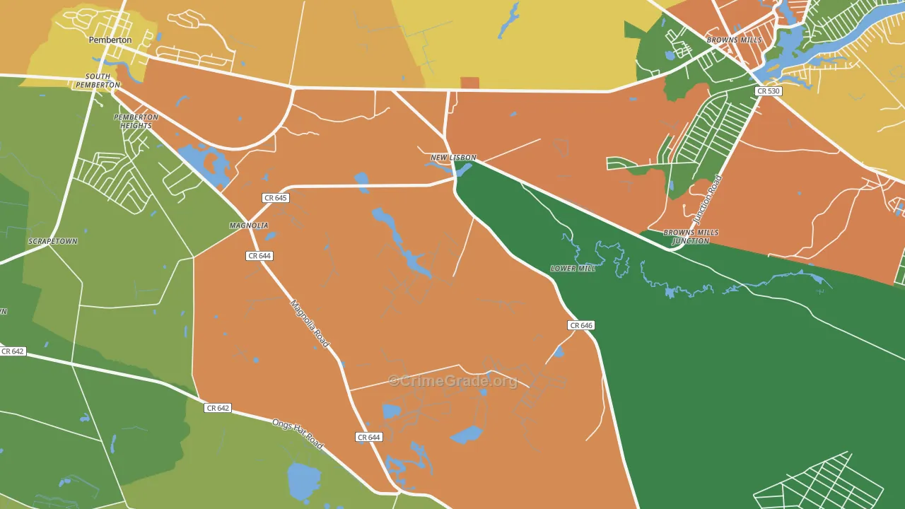 New Lisbon, NJ Map of Assault Rates