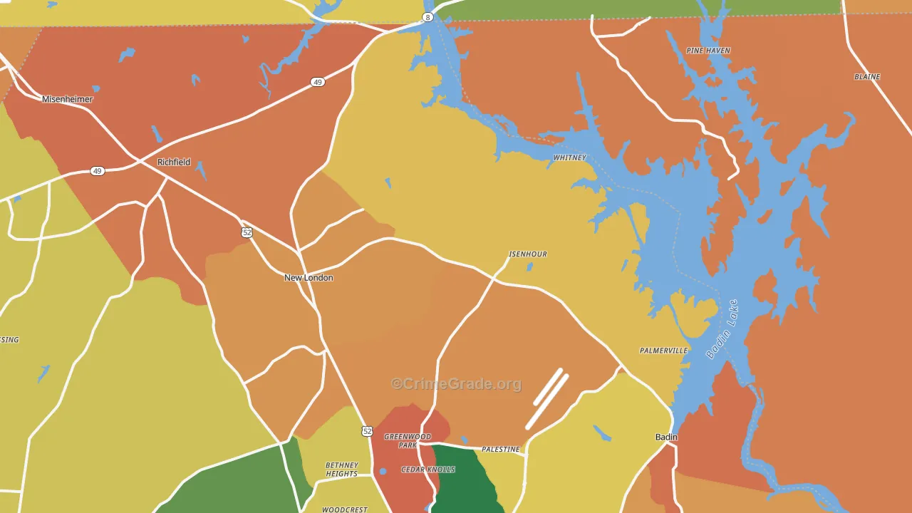New London, NC Map of Assault Rates