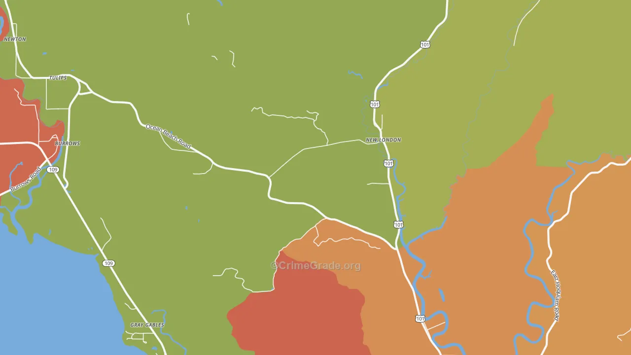 New London, WA Map of Assault Rates