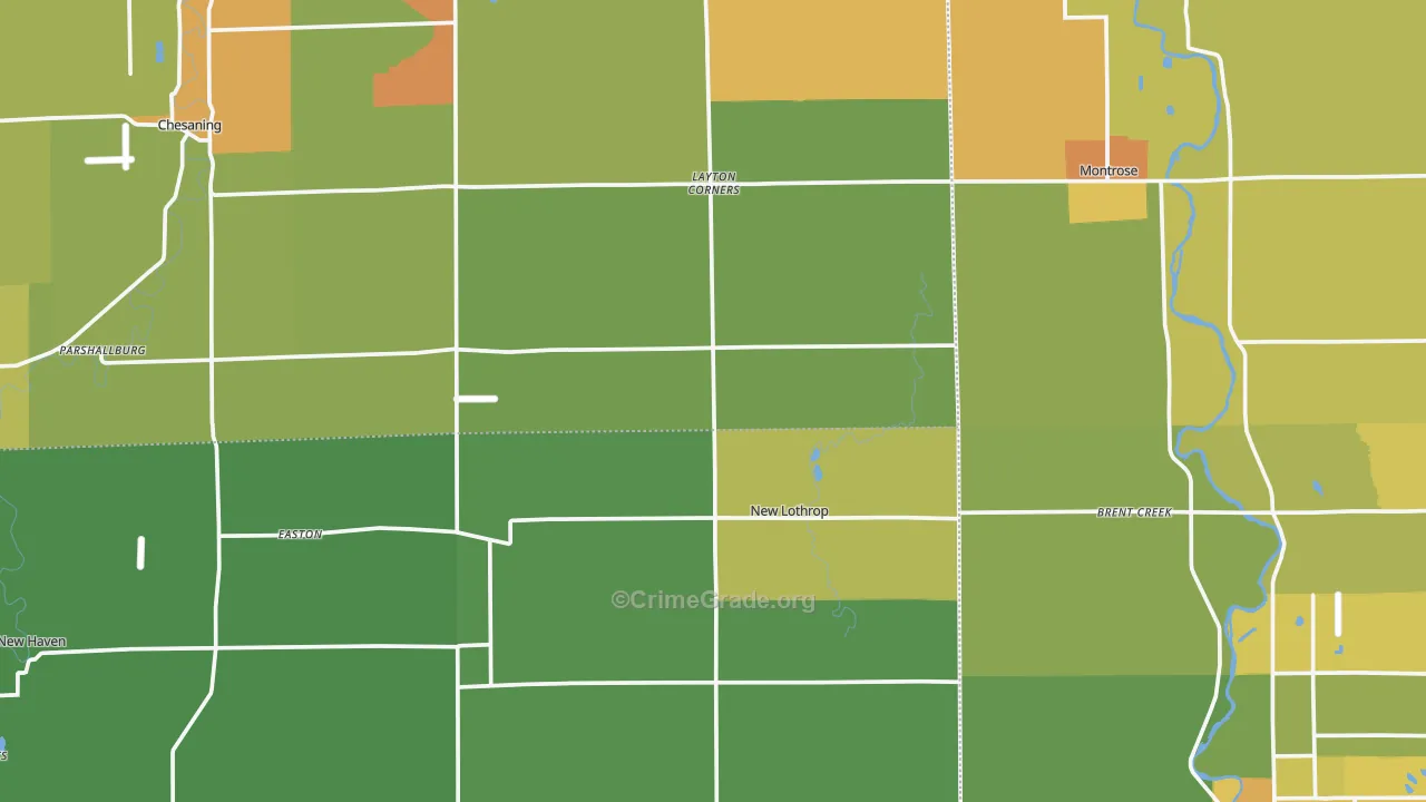New Lothrop, MI Map of Assault Rates