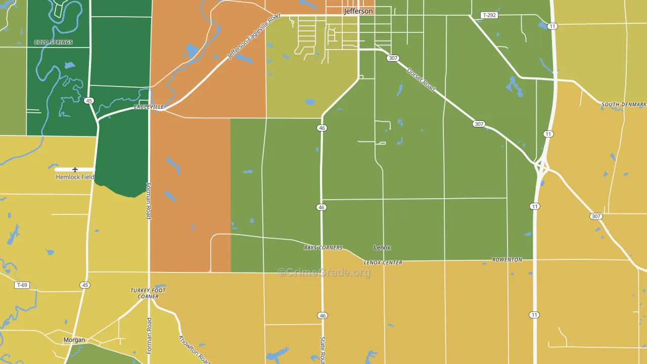 New Lyme, OH Map of Assault Rates