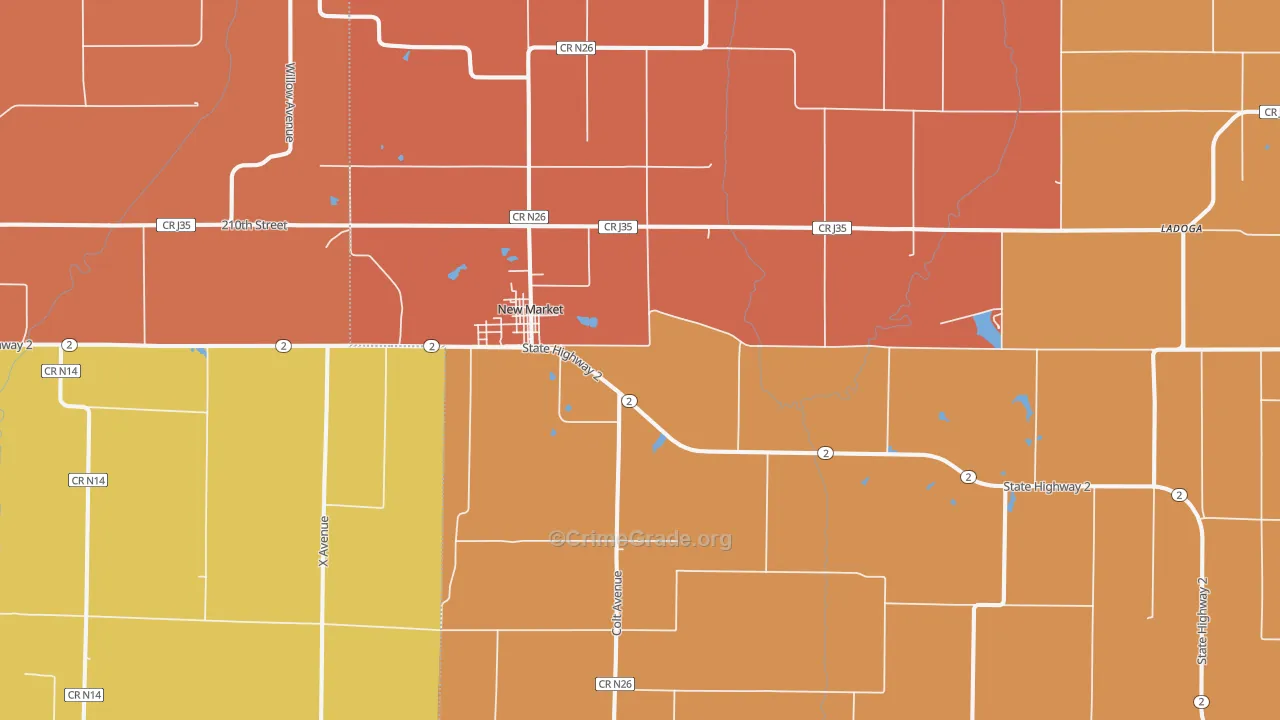 New Market, IA Map of Assault Rates