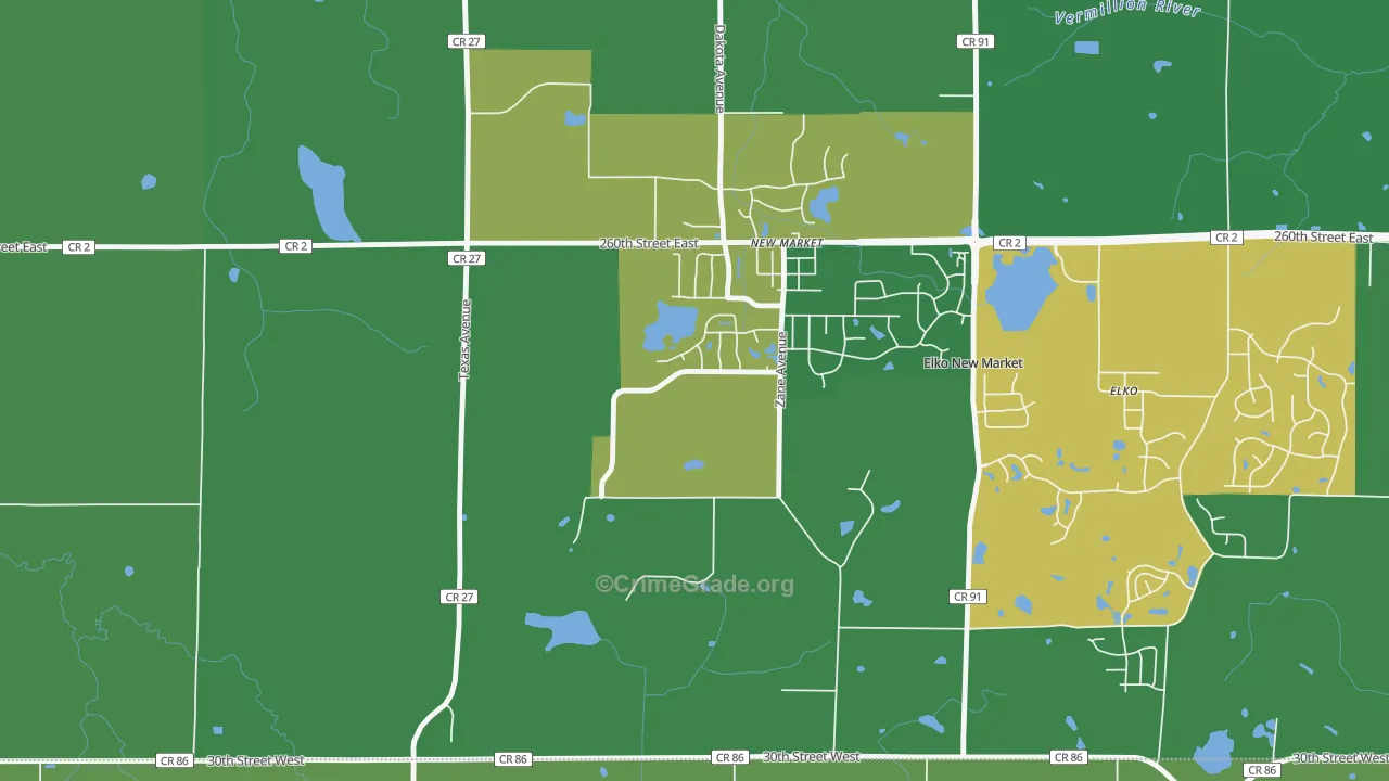New Market, MN Map of Assault Rates