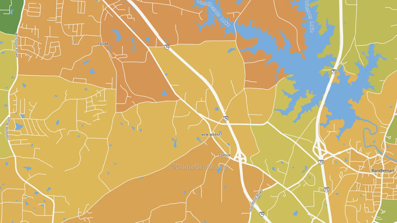 New Market, NC Map of Assault Rates