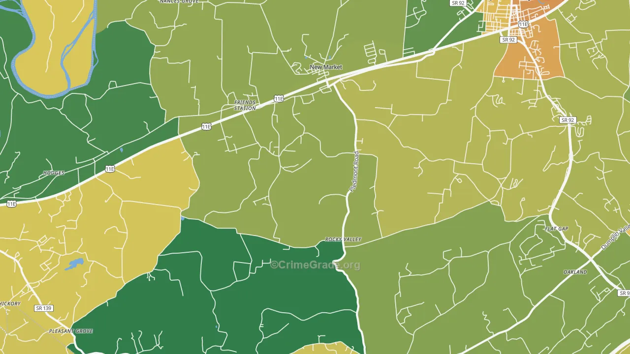 New Market, TN Map of Assault Rates