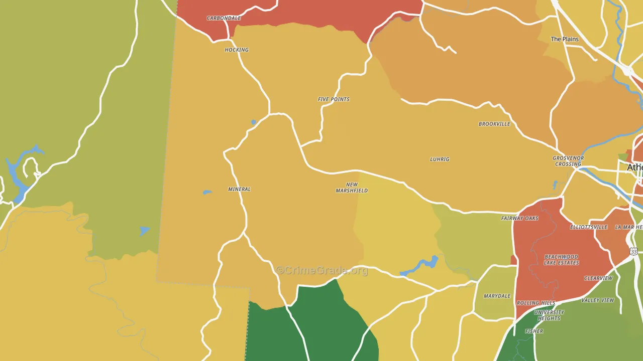 New Marshfield, OH Map of Assault Rates