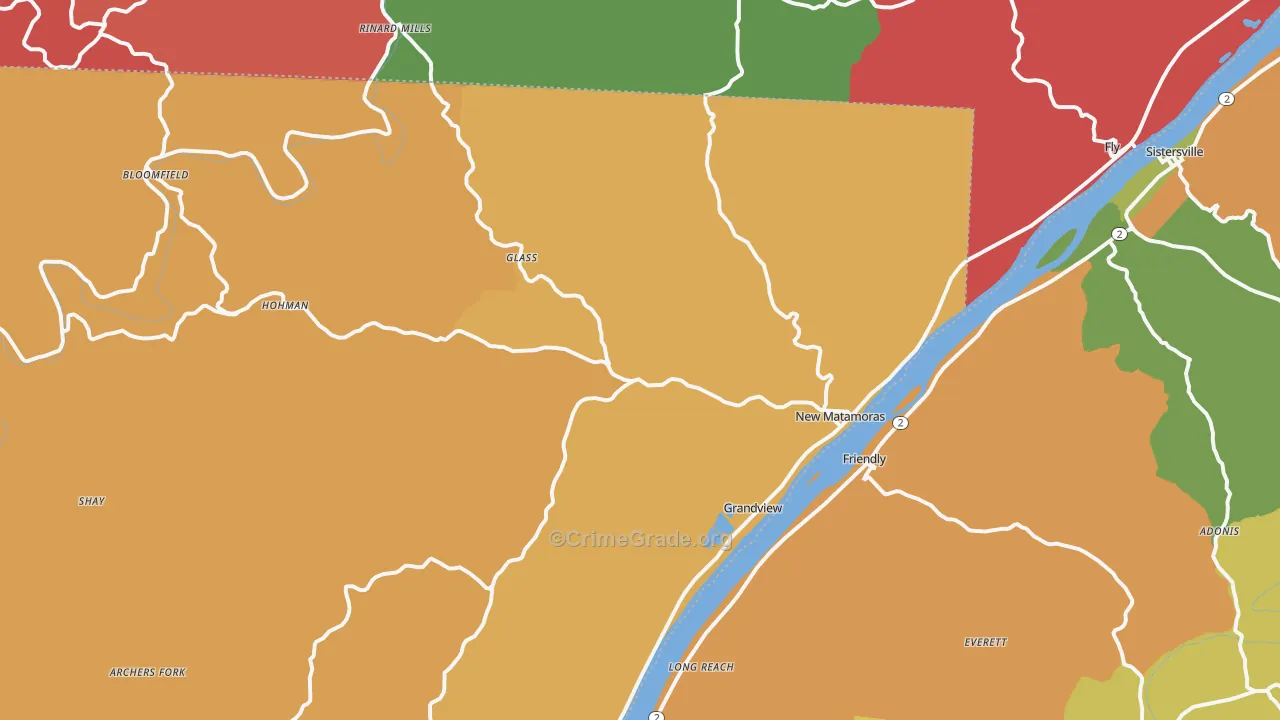 New Matamoras, OH Map of Assault Rates