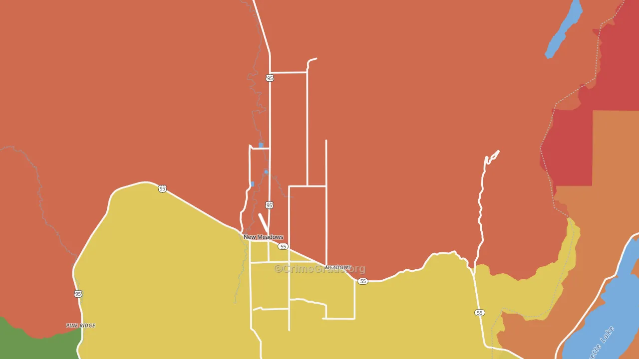 New Meadows, ID Map of Assault Rates