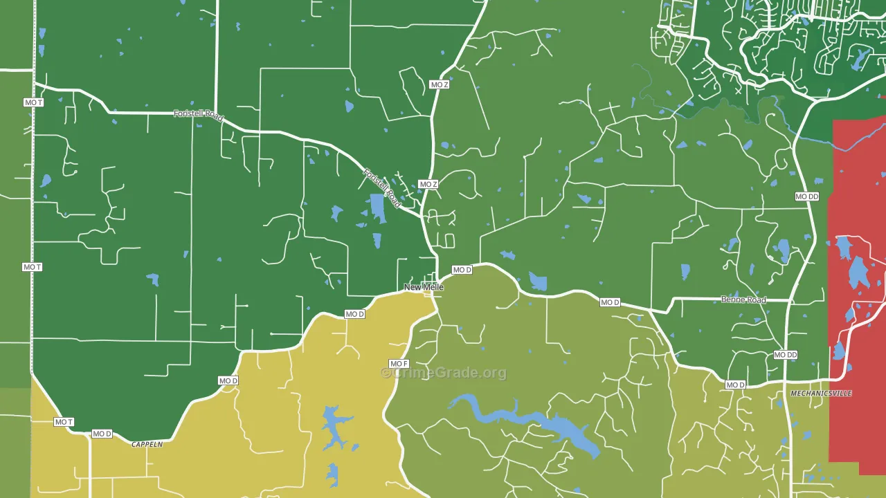 New Melle, MO Map of Assault Rates